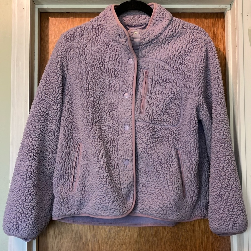 Universal Thread Purple Teddy Jacket Full-Zip Plush Fleece
